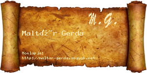 Maltár Gerda névjegykártya